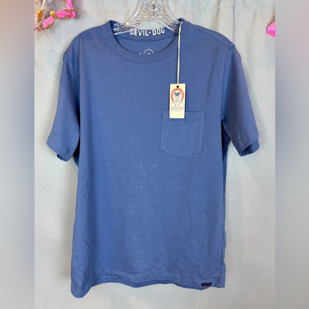 Devil Dog Dungarees Blue Pocket T- Sz Medium